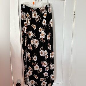 White and Pink Maxi A-Line Skirt for Casual Occasions